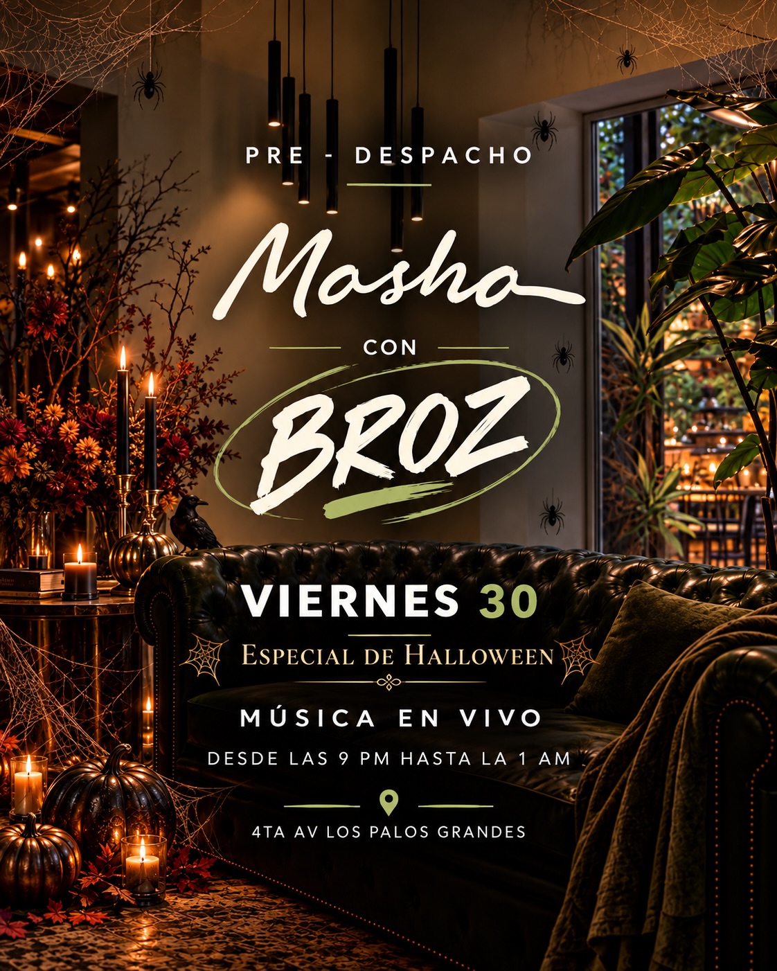 Pre-despacho Halloween · Masha con Broz