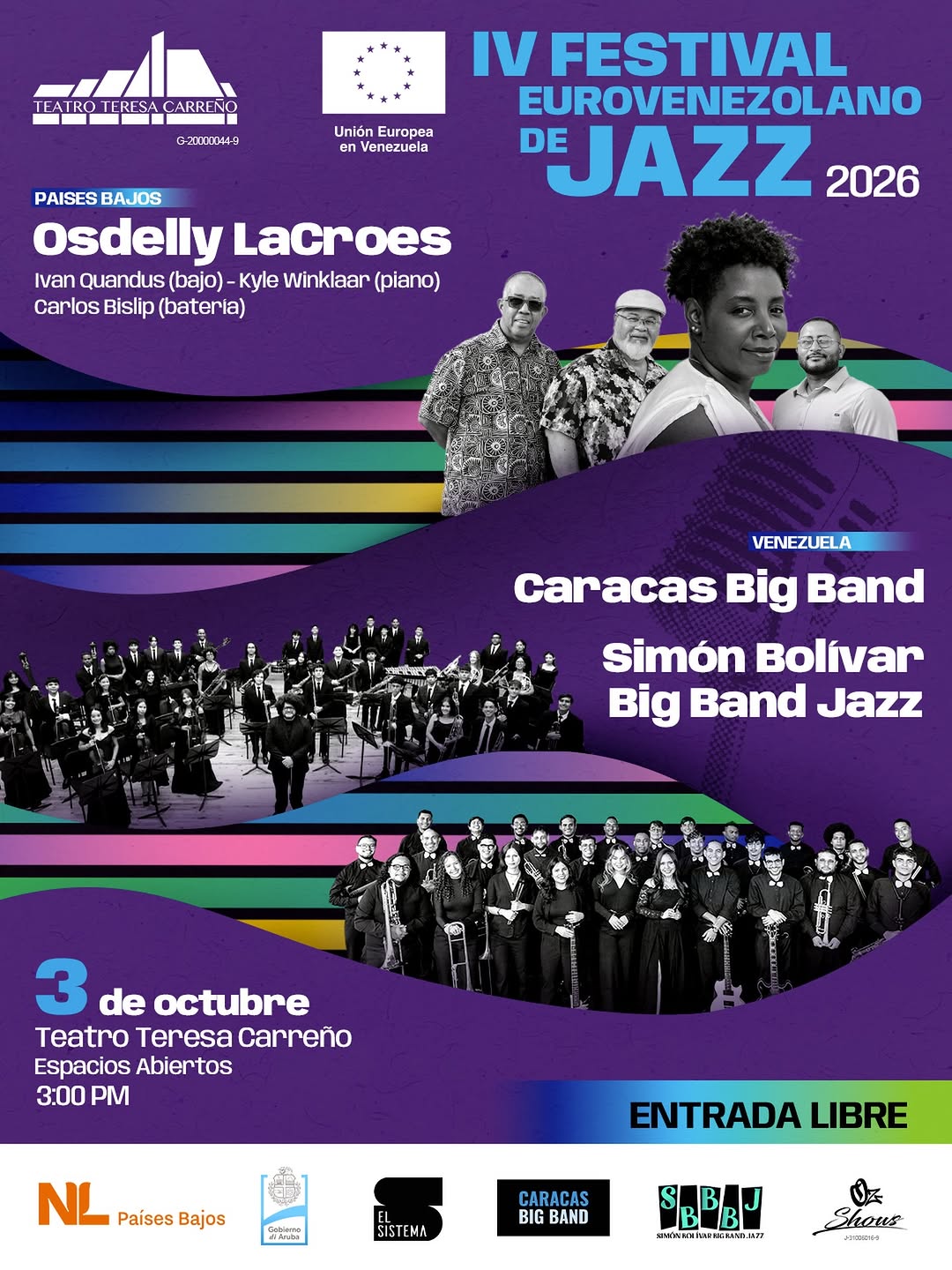 Concierto gratuito del IV Festival Eurovenezolano de Jazz en el Teatro Teresa Carreño