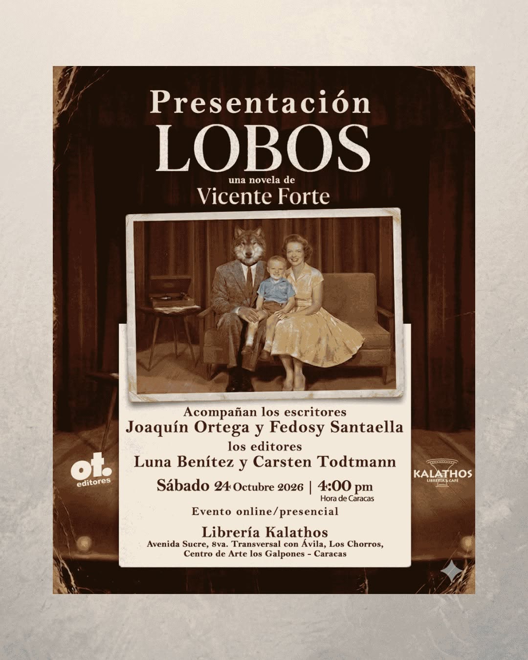 Presentación LOBOS una novela de Vicente Forte