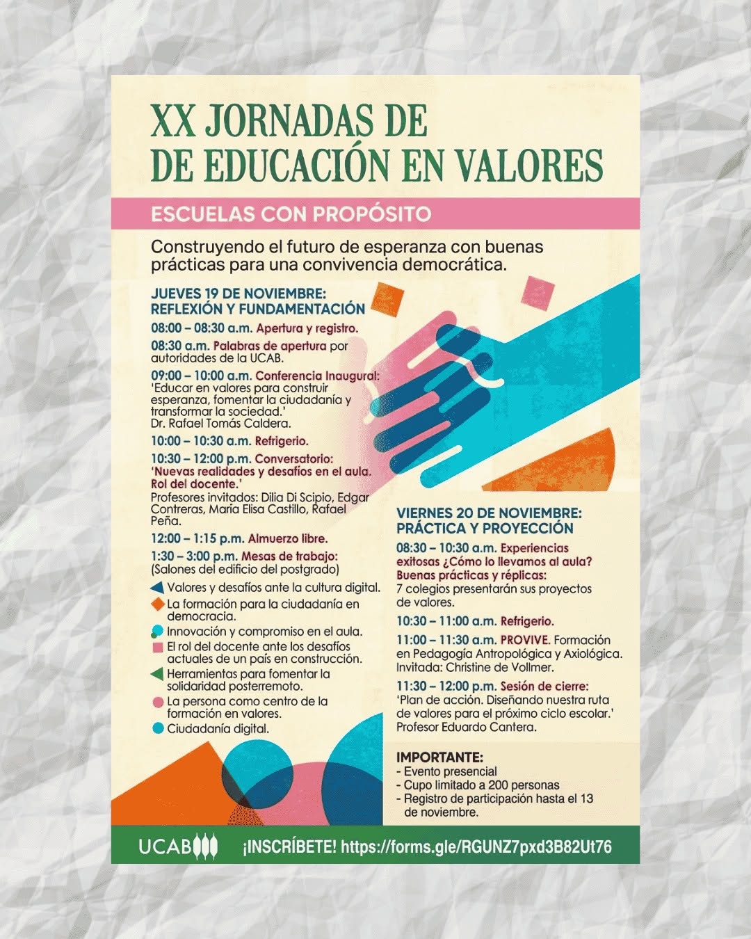 XX Jornadas de Educación en Valores